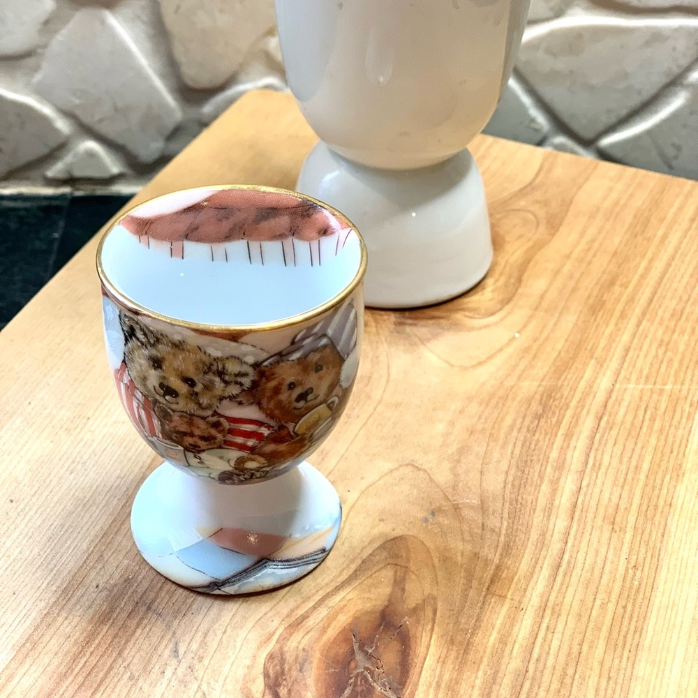VINTAGE EGG CUP | China Teddy Family Album “Bed Time” | by Diane Matthes